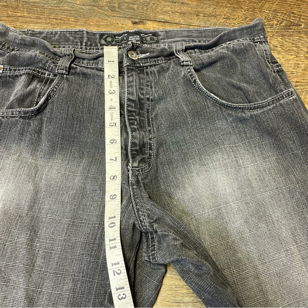 Southpole Brown Tab Jeans Fade Gray Baggy Skater Men 34x32 Straight Relax Grunge - Picture 5 of 14